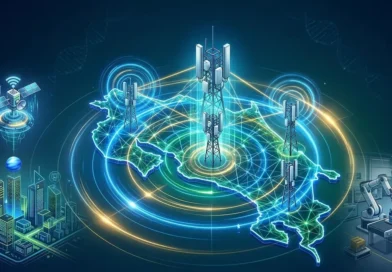 Mapa tecnológico de Costa Rica con torres de telecomunicaciones, representando el momento en que el ICE adjudica red 5G para cobertura nacional