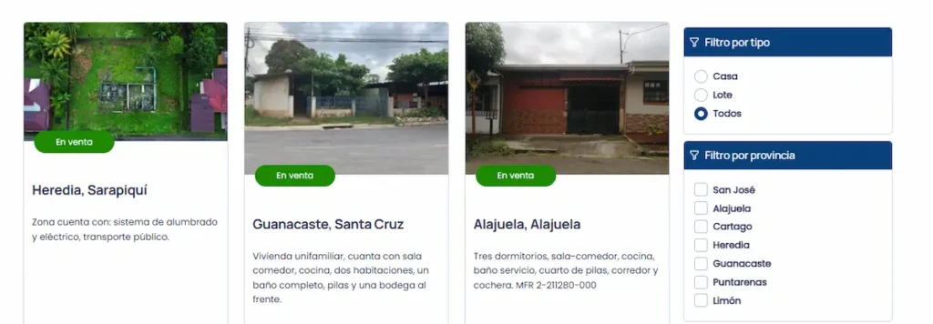 CCSS pone a la venta casas y lotes en Costa Rica
