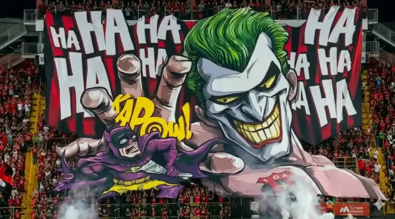 Tifo de la afición de Alajuelense en el Clásico ante Saprissa donde Alajuelense contra las cuerdas tras el empate