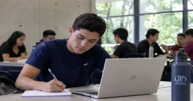 Estudiante universitario en un aula moderna durante una jornada académica relacionada con las carreras con más demanda en Costa Rica para 2026.