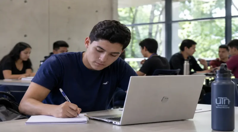 Estudiante universitario en un aula moderna durante una jornada académica relacionada con las carreras con más demanda en Costa Rica para 2026.