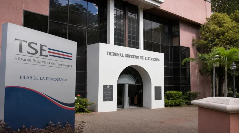 Fachada principal del edificio del Tribunal Supremo de Elecciones en Costa Rica, institución afectada por el recorte al presupuesto del TSE.