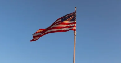 Bandera de Estados Unidos ondeando, imagen ilustrativa sobre cómo la Embajada de Estados Unidos felicita a Costa Rica por la captura de alias "Diablo".